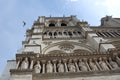 Notre Dame Detail with dove flying over