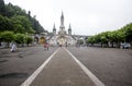 Notre Dame du Rosaire de Lourdes Basilica of our Lady of the Rosary the roman Catholic church in Lourdes, France. Royalty Free Stock Photo