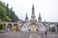 Notre Dame du Rosaire de Lourdes Basilica of our Lady of the Rosary the roman Catholic church in Lourdes, France. Royalty Free Stock Photo