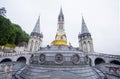 Notre Dame du Rosaire de Lourdes Basilica of our Lady of the Rosary the roman Catholic church in Lourdes, France. Royalty Free Stock Photo