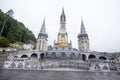 Notre Dame du Rosaire de Lourdes Basilica of our Lady of the Rosary the roman Catholic church in Lourdes, France Royalty Free Stock Photo