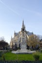 Notre Dame garden in Paris Royalty Free Stock Photo