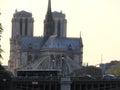 Notre Dame, the most beautiful Cathedral in Paris. View from the river Seine, France Royalty Free Stock Photo