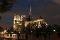 Notre Dame night illuminated Royalty Free Stock Photo