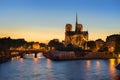 Notre Dame night Royalty Free Stock Photo