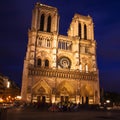 Notre Dame at night, Paris Royalty Free Stock Photo