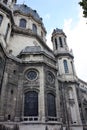 Notre Dame Paris with gargoyles cathedral in France.