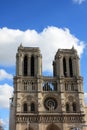 Notre Dame Paris with gargoyles cathedral in France.