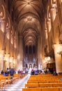 Notre Dame Paris Interior Royalty Free Stock Photo