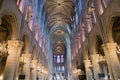 Notre dame paris interior view Royalty Free Stock Photo