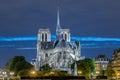 Notre dame paris night view Royalty Free Stock Photo