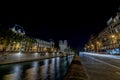 Notre dame paris night view Royalty Free Stock Photo