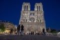 Notre dame paris night view Royalty Free Stock Photo