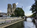 Notre dame of Paris and Seine river, France