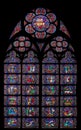 Notre Dame of Paris Stained Glass Window Royalty Free Stock Photo