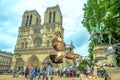 Notre Dame pigeon flight Royalty Free Stock Photo