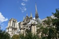 Notre Dame Spire, La Fleche, and wooden roofs before the fire. Paris, France.