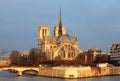 Notre Dame at sunrise - Paris, France Royalty Free Stock Photo