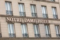 Notredame Paris architecture balconies windows and details in French city architectural art in Europe Royalty Free Stock Photo