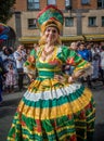 Notting Hill Carnival in London woman Royalty Free Stock Photo