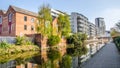 Nottingham Canal, Nottingham, England. April 21 2015. View along Canal Royalty Free Stock Photo