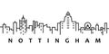 Nottingham cityscape illustration. Simple line, outline vector of city landscape icons for ui and ux, website or mobile