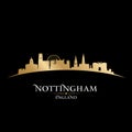 Nottingham England city skyline silhouette black background