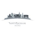 Nottingham England city skyline silhouette white background