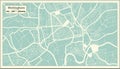 Nottingham Great Britain United Kingdom City Map in Retro Style. Outline Map