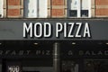 Nottingham, Nottinghamshire, UK: October 2018: MOD Pizza Sign
