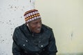 Nouadhibou, Mauritania, JANUARY 18, 2020: Close up portrait of smiling face of african man