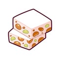 Nougat cartoon illustration Royalty Free Stock Photo