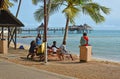 Melanesian people relaxing at the Beach in Noumea, New Caledonia