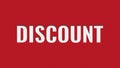 Discount word on a red background. Paper cut out art. Royalty Free Stock Photo