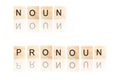 Noun and pronoun word. Royalty Free Stock Photo