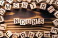 nouns composed of wooden cubes with letters Royalty Free Stock Photo