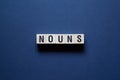 Nouns - word concept on cubes Royalty Free Stock Photo