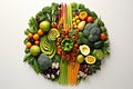 Clean Eating with Fresh Vegetables and Fruits. Generative AI