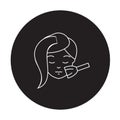 Nourishing face mask black vector concept icon. Nourishing face mask flat illustration, sign