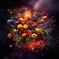 Nourishing Nebula - A Vibrant Galaxy of Healthy Foods and Nutrients