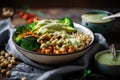 Quinoa Bowl, Colorful Vegetables, Generative AI