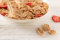 Nourishing wheat flakes with dried strawberries - wholesome breakfast for a healthy lifestyle
