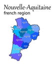 Nouvelle-Aquitaine french region map