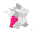 Nouvelle-Aquitaine - map of region of France