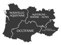 Nouvelle - Aquitaine - Occitanie - Auvergne - Provence Map France