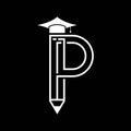 Letter P And Pencil Logo Royalty Free Stock Photo