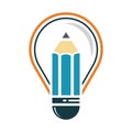 Pencil Idea Vector Logo Design Royalty Free Stock Photo