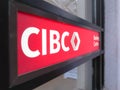 A CIBC bank sign. The Canadian Imperial Bank of Commerce a Canadian multinational banking and financial services corporation.