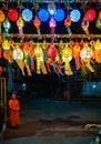 Colourful Lanna Yi Peng Lanterns in Loy Krathong festival of Chi