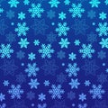 Snowflakes full color and lines pattern on blue background vector illustration Royalty Free Stock Photo